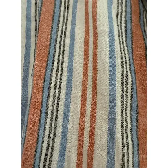 Veronica Beard Jeans Striped Cotton Blouse Blue Salmon XS - Picture 6 of 6